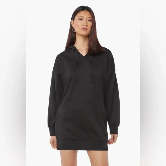 Just Fab Hoodie Sweatshirt Dress Large Black - Picture 1 of 4